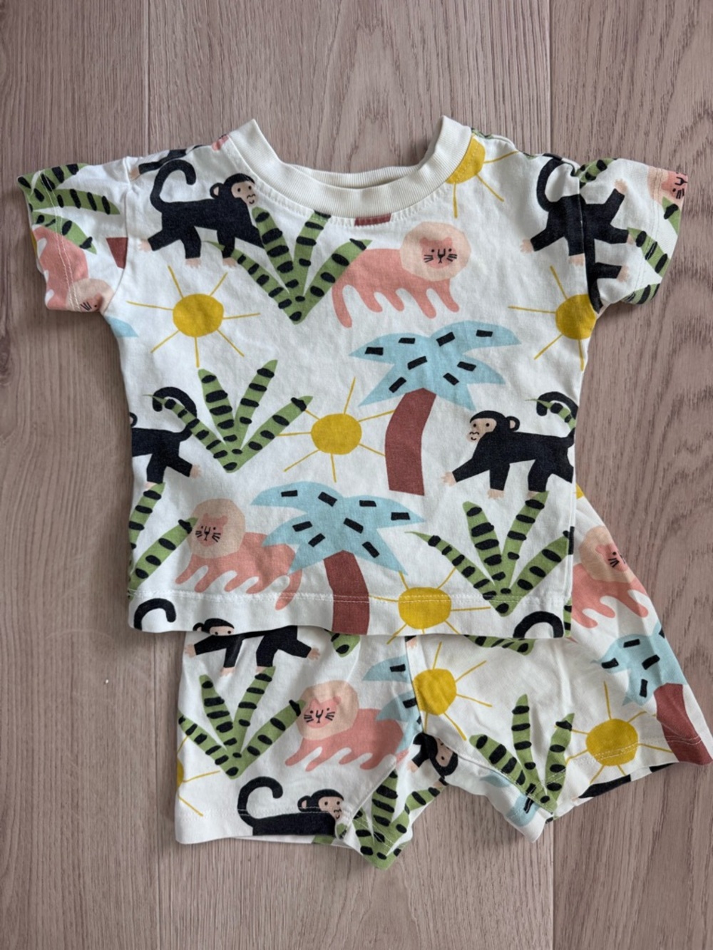 Hanna Andersson zoo animals shirt and shorts set